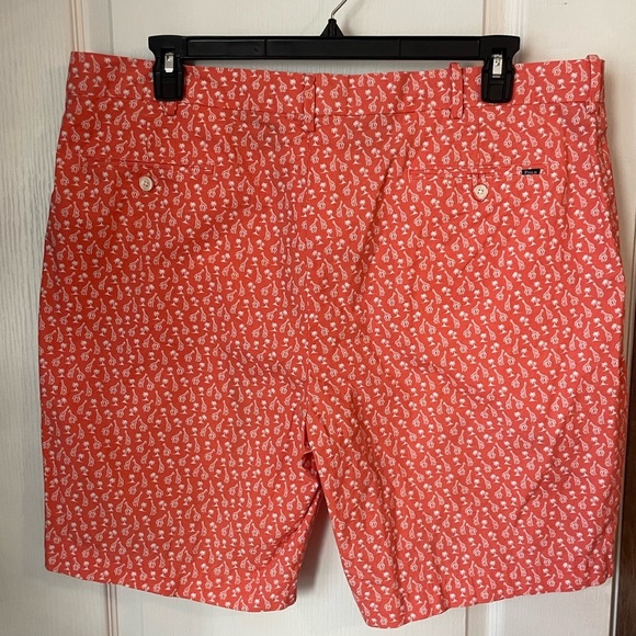 Polo Golf Ralph Lauren Classic Fit‎ Flat Front Shorts Orange Giraffe Print SZ 40 - Picture 2 of 6